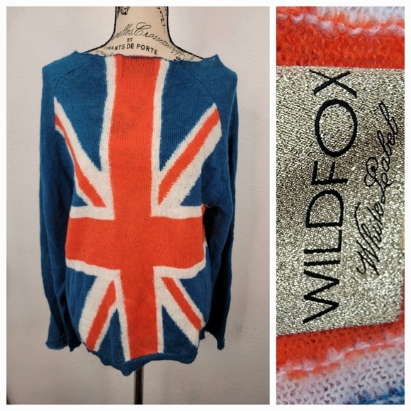 Wildfox Couture Gold Label Top XS British England Flag Save Queen Punk - Picture 2 of 9